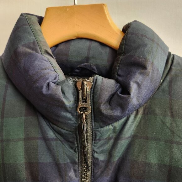 Eddie Bauer Womens Puffer Vest Plaid Zip Size Medium Pockets Blue GreenPre-Owned - Picture 9 of 13
